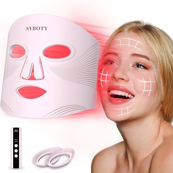 NIB NVBOTY LED Face Mask Light Therapy 4 Modes Portable Red Light Therapy - Picture 1 of 7